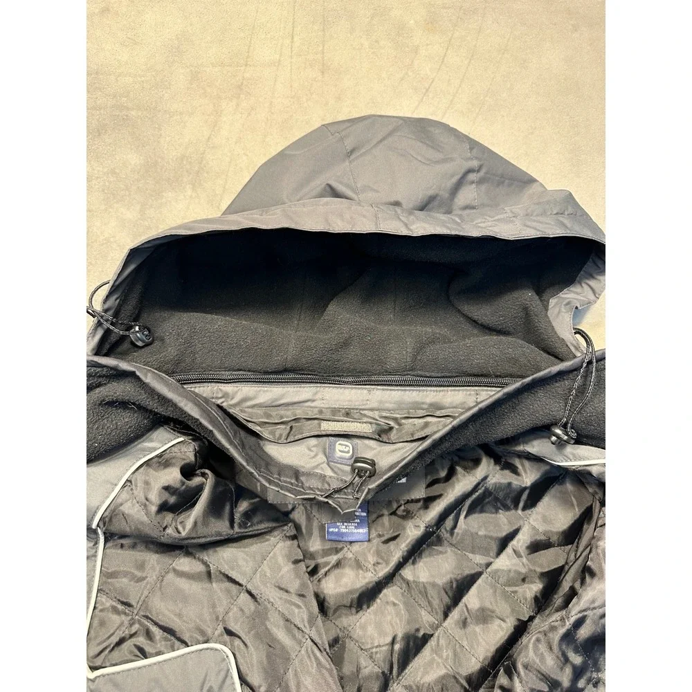 Free Country FC Xtreme Mens Jacket Grey Black White Hooded Size Large‎ Insulated